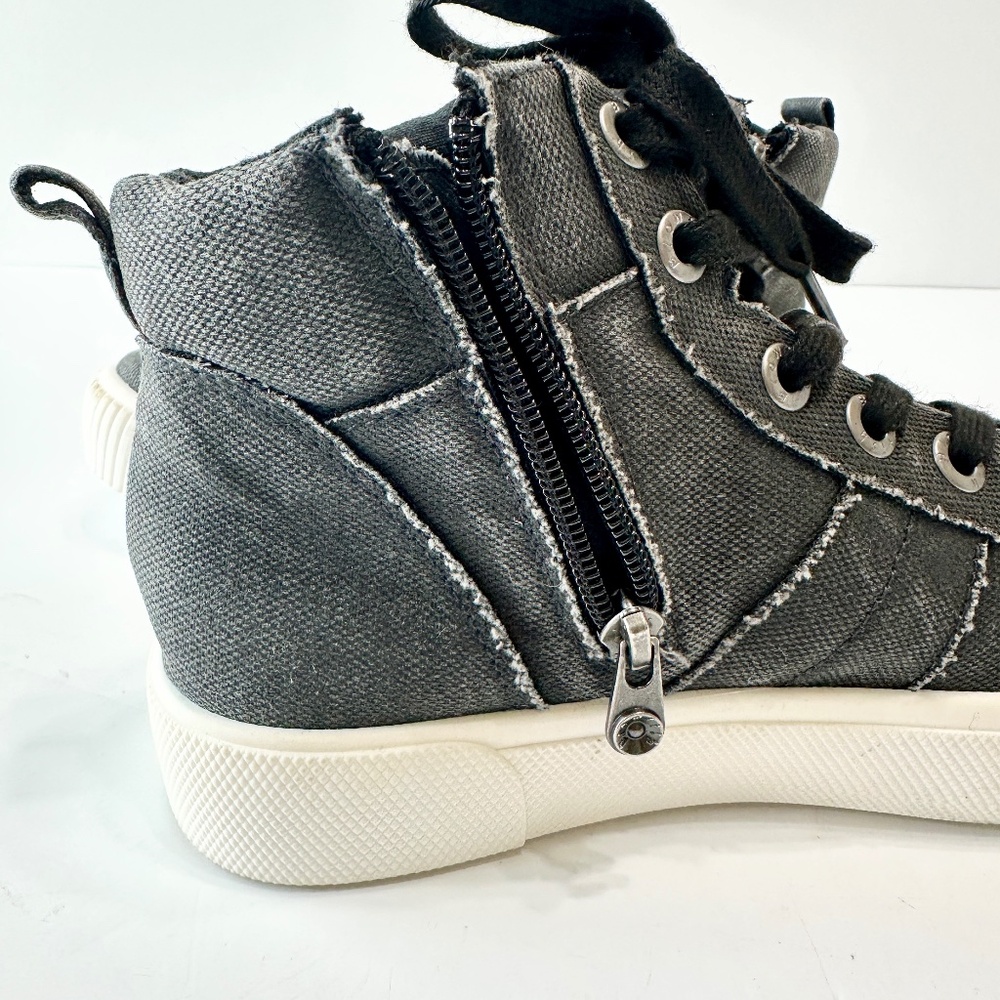 Blowfish Malibu Corrine Women's High-Top Sneakers Size 5.5 Washed Gray Zip-Up - Picture 10 of 14